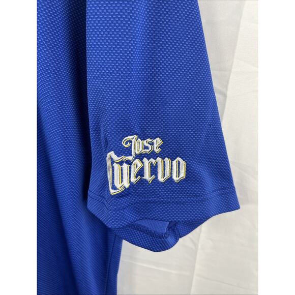 Pebble Beach Golf Polo Perf Dry Luxe Shirt Blue Print Men's Size XL Jose Cuervo - Picture 3 of 6